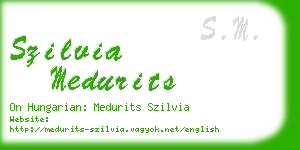 szilvia medurits business card